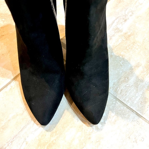 Saks Fifth Avenue Black Suede Booties, LIKE NEW! - Picture 2 of 7
